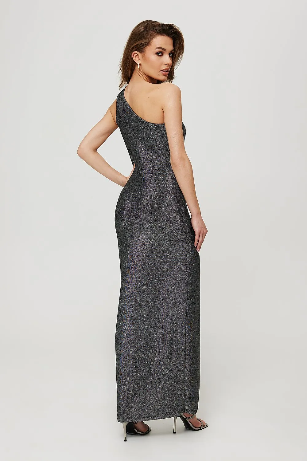 Draped One-Shoulder Evening Gown