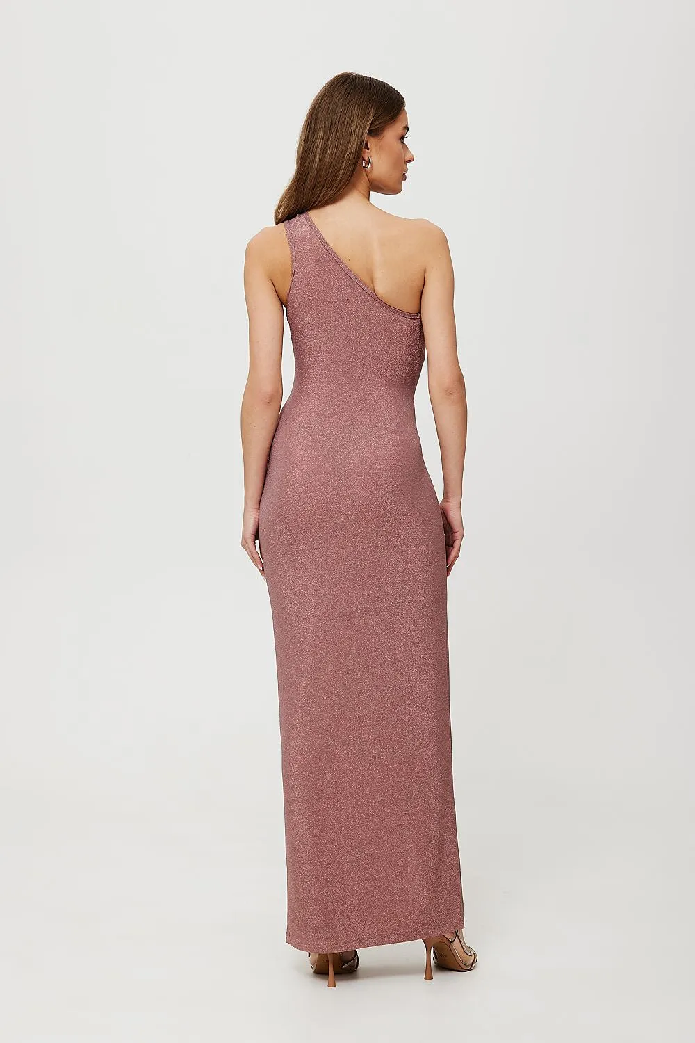 Draped One-Shoulder Evening Gown