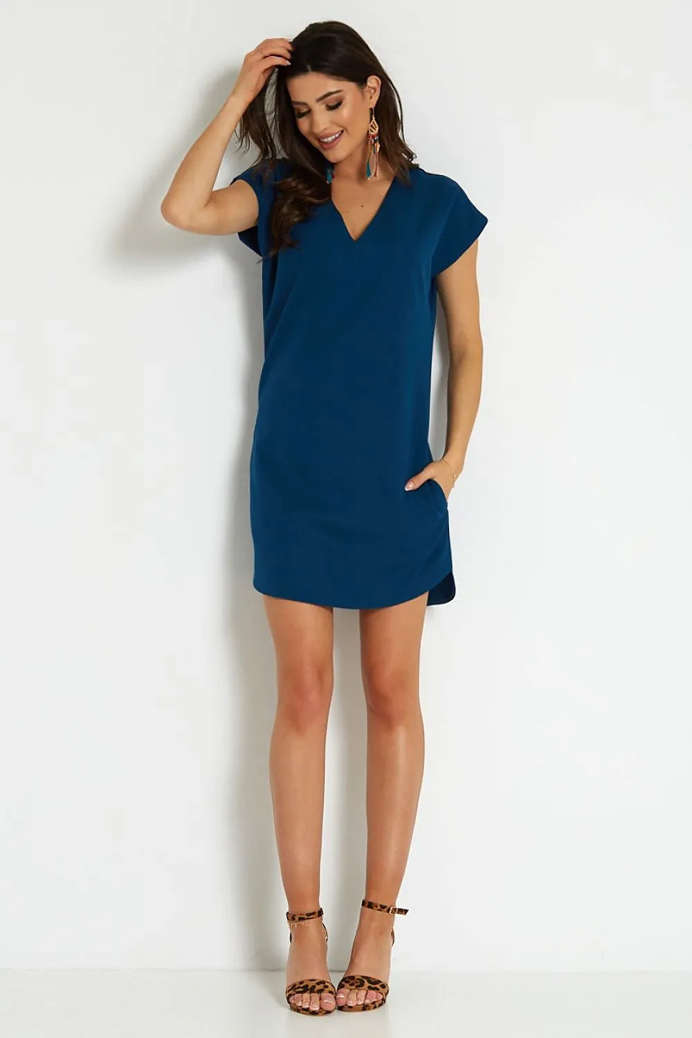 Draped Oversize Mini Dress
