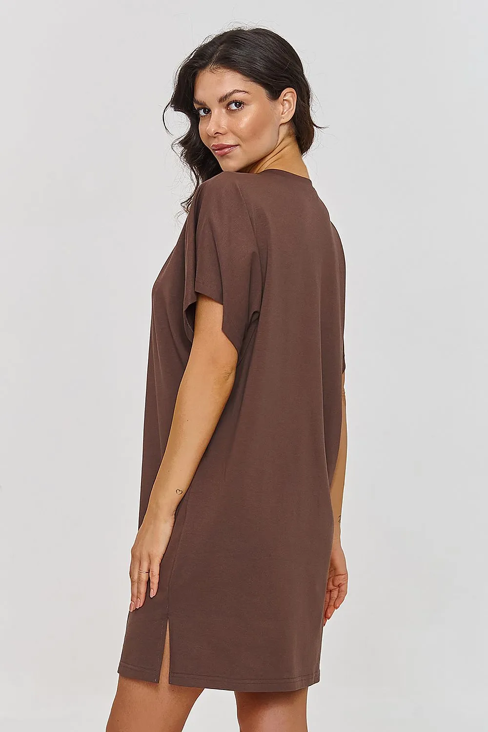 Draped Side-Cut Mini Dress