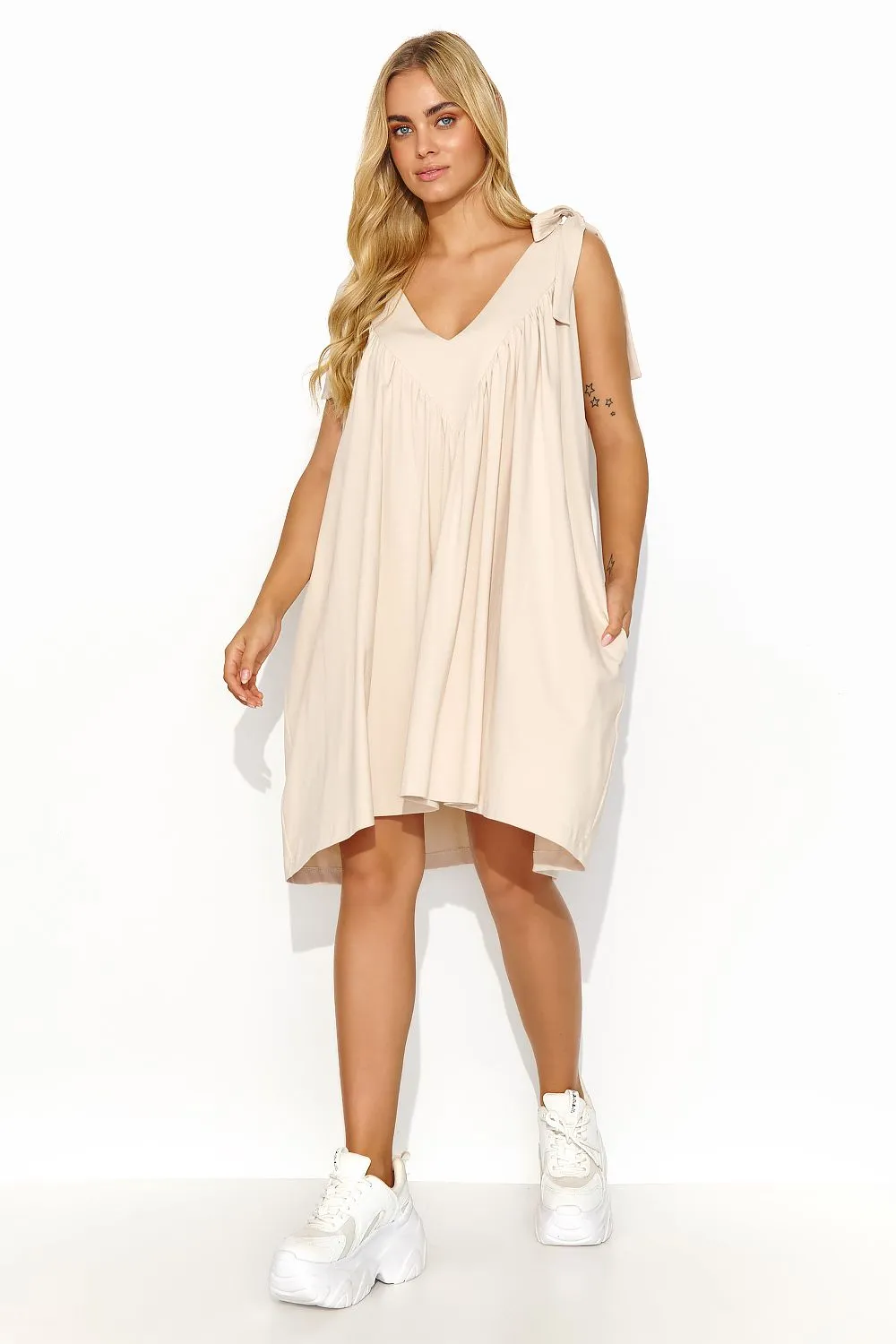 Draped V-Neck Maxi Dress Elegance