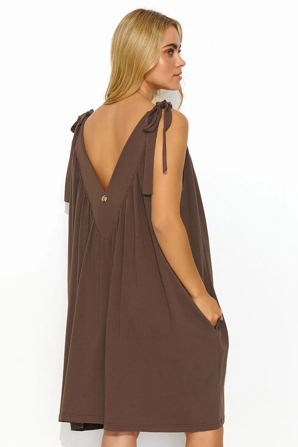 Draped V-Neck Maxi Dress Elegance