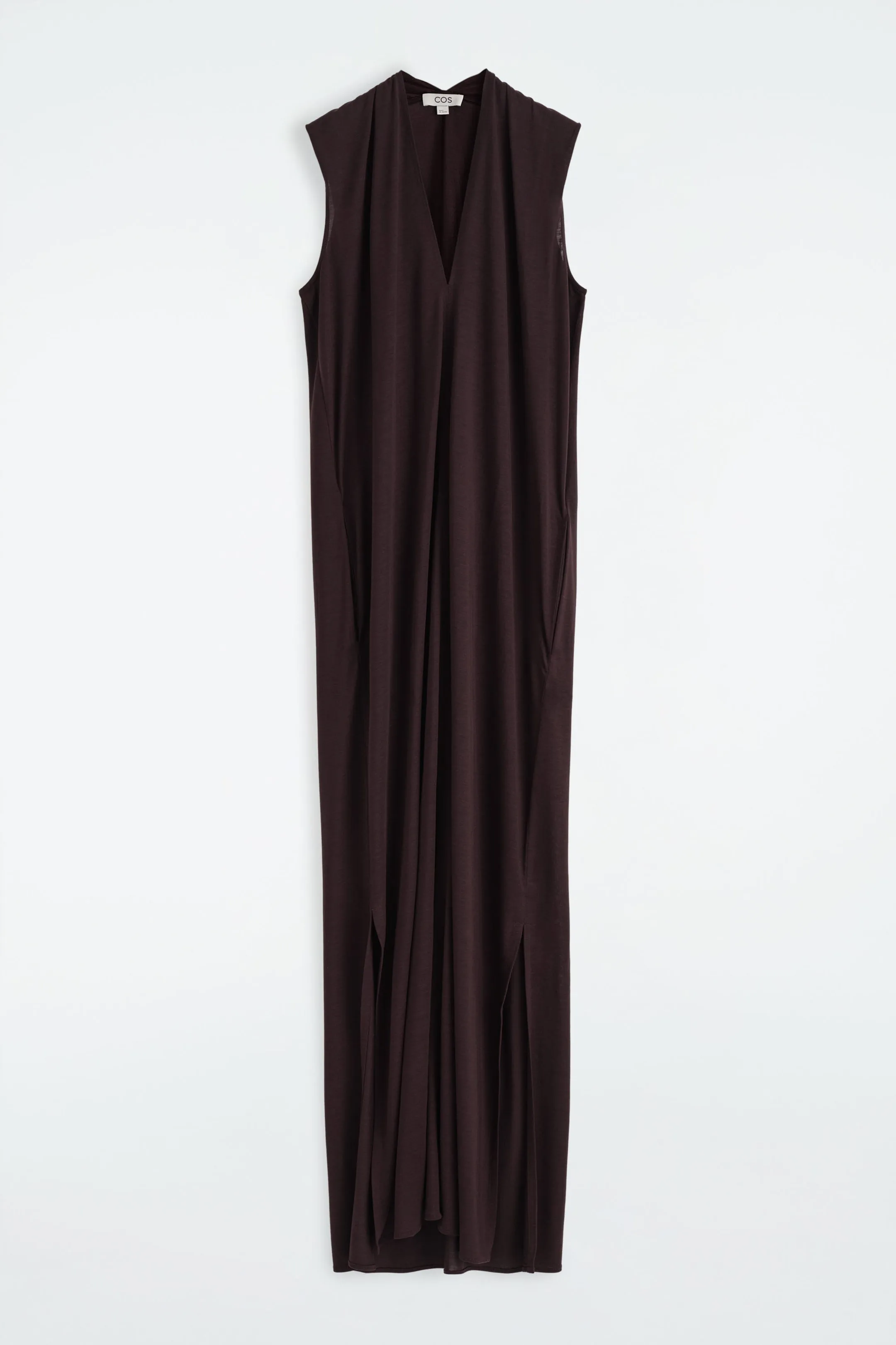 Draped V-neck maxi dress