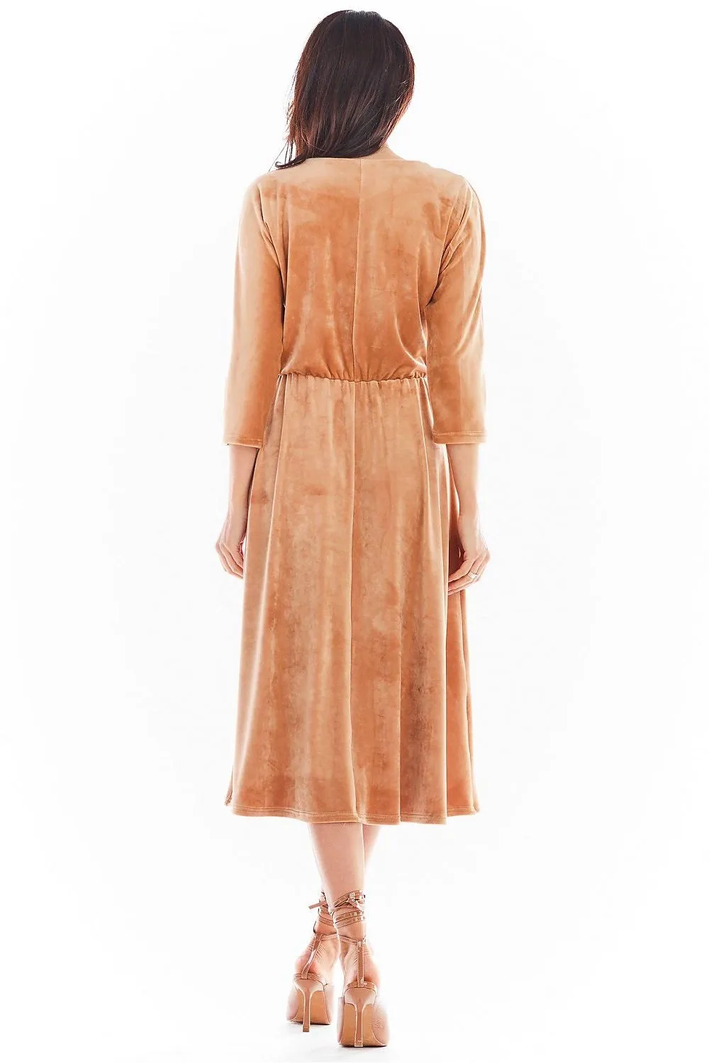 Draped Velour Midi Dress
