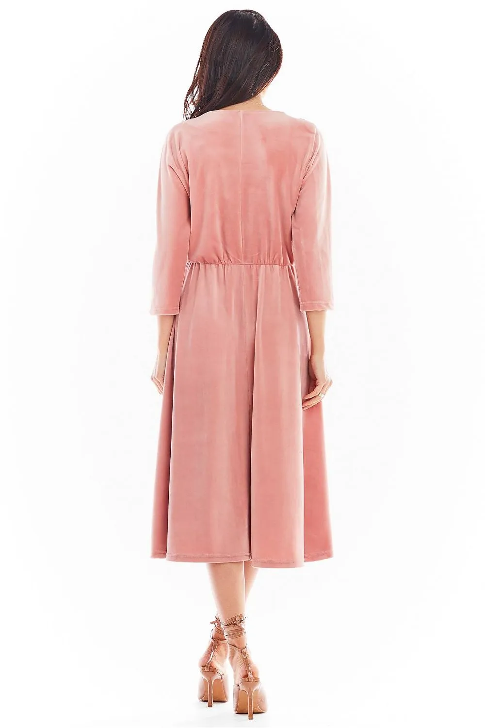 Draped Velour Midi Dress