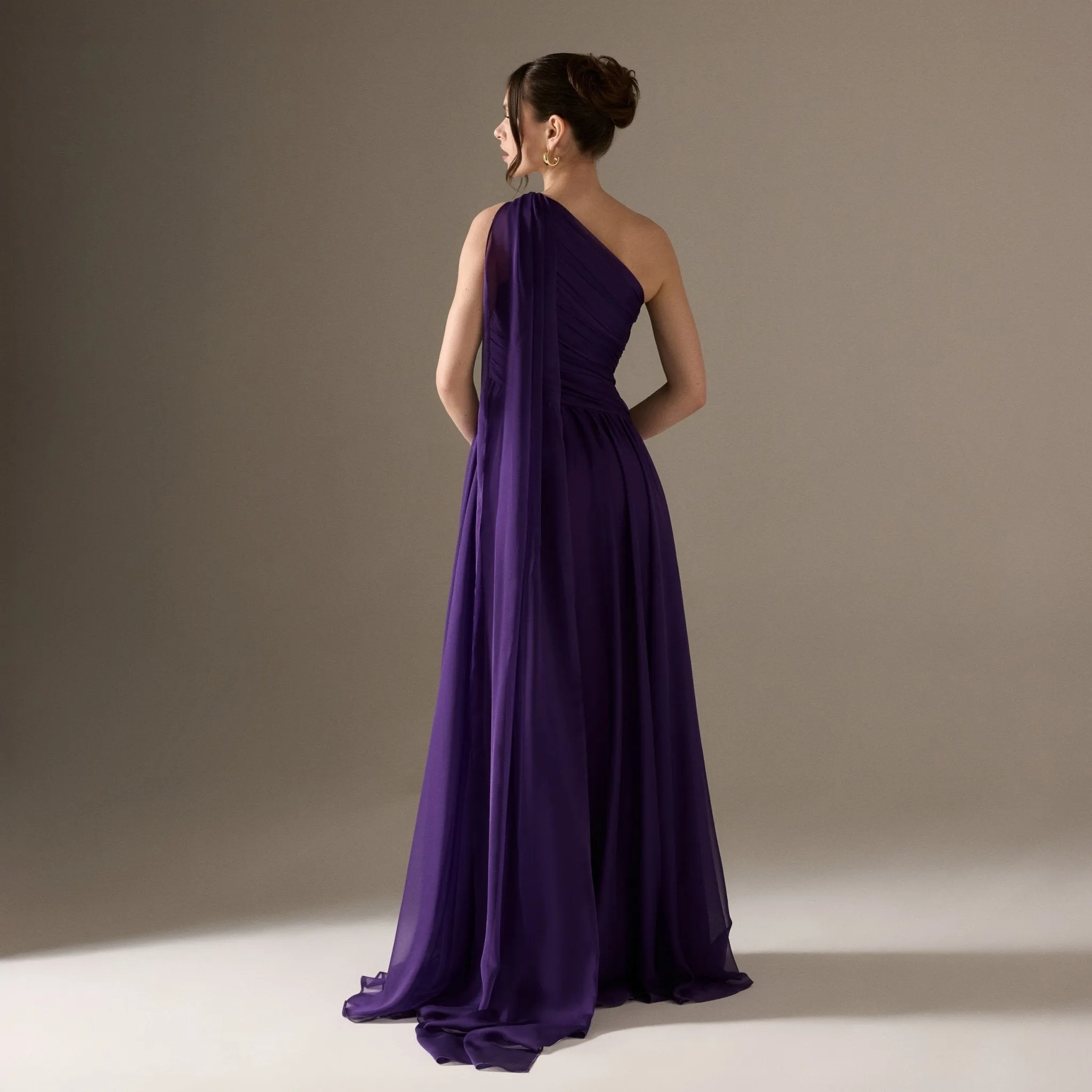 Drapped Long One Shoulder Dress