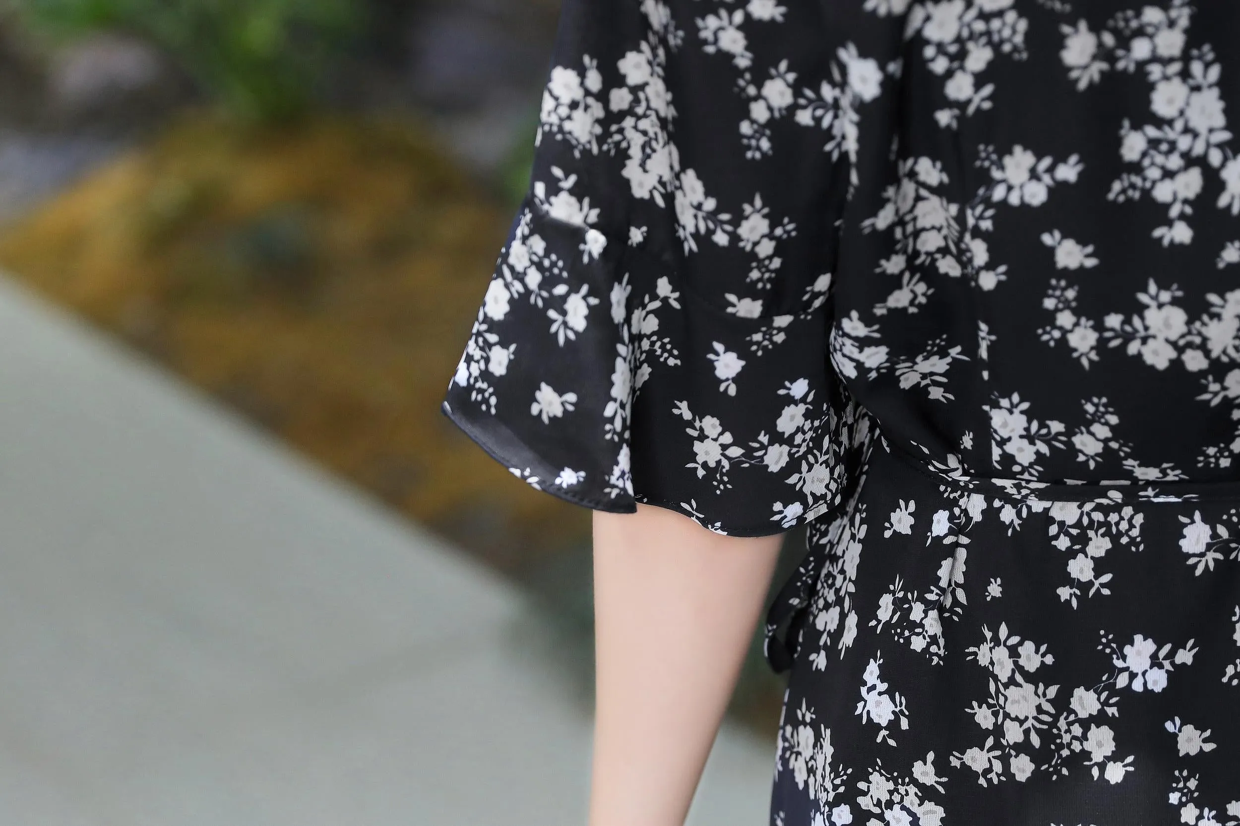 Elegant High-Low Floral Chiffon Dress for Women