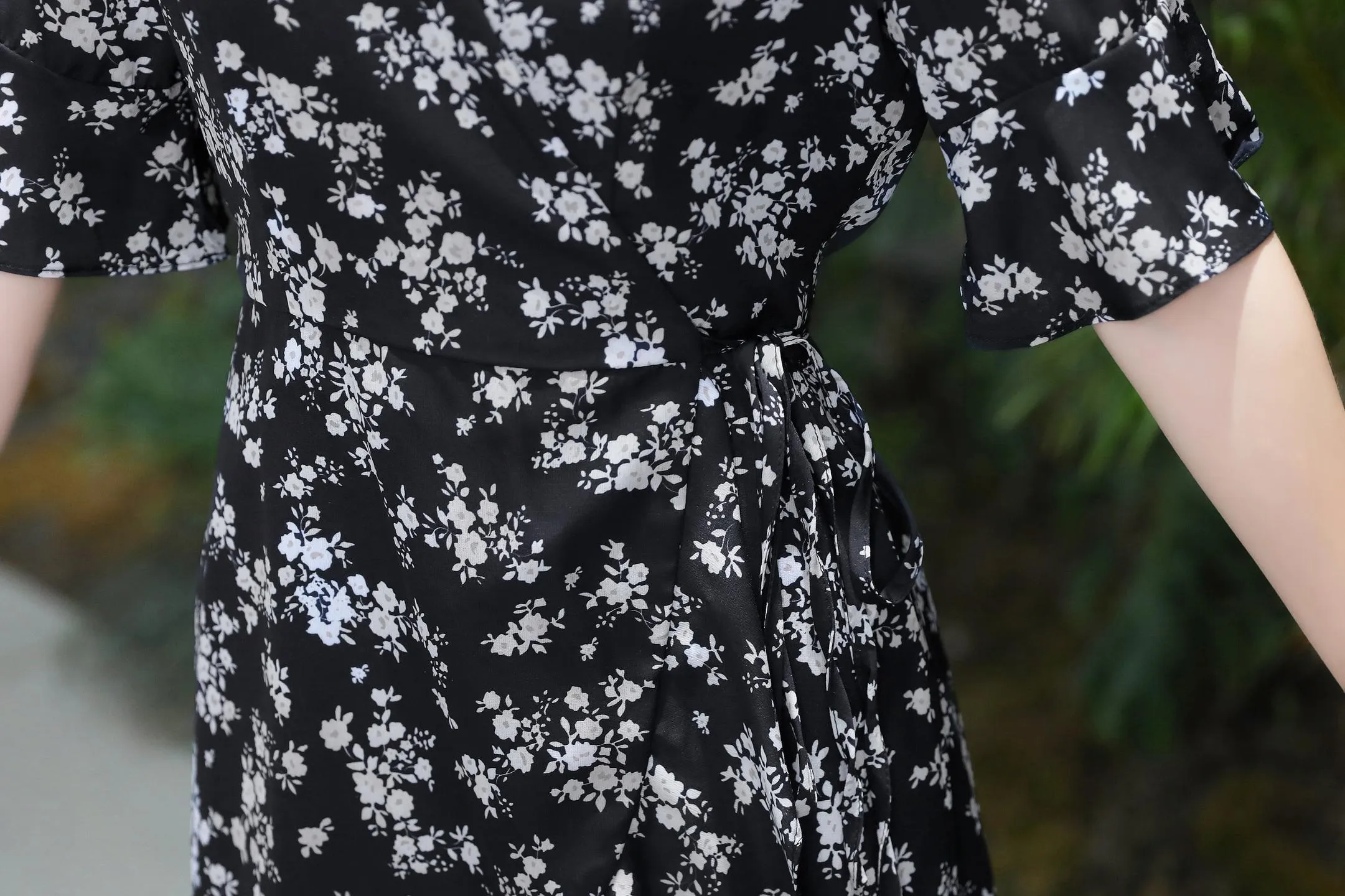 Elegant High-Low Floral Chiffon Dress for Women