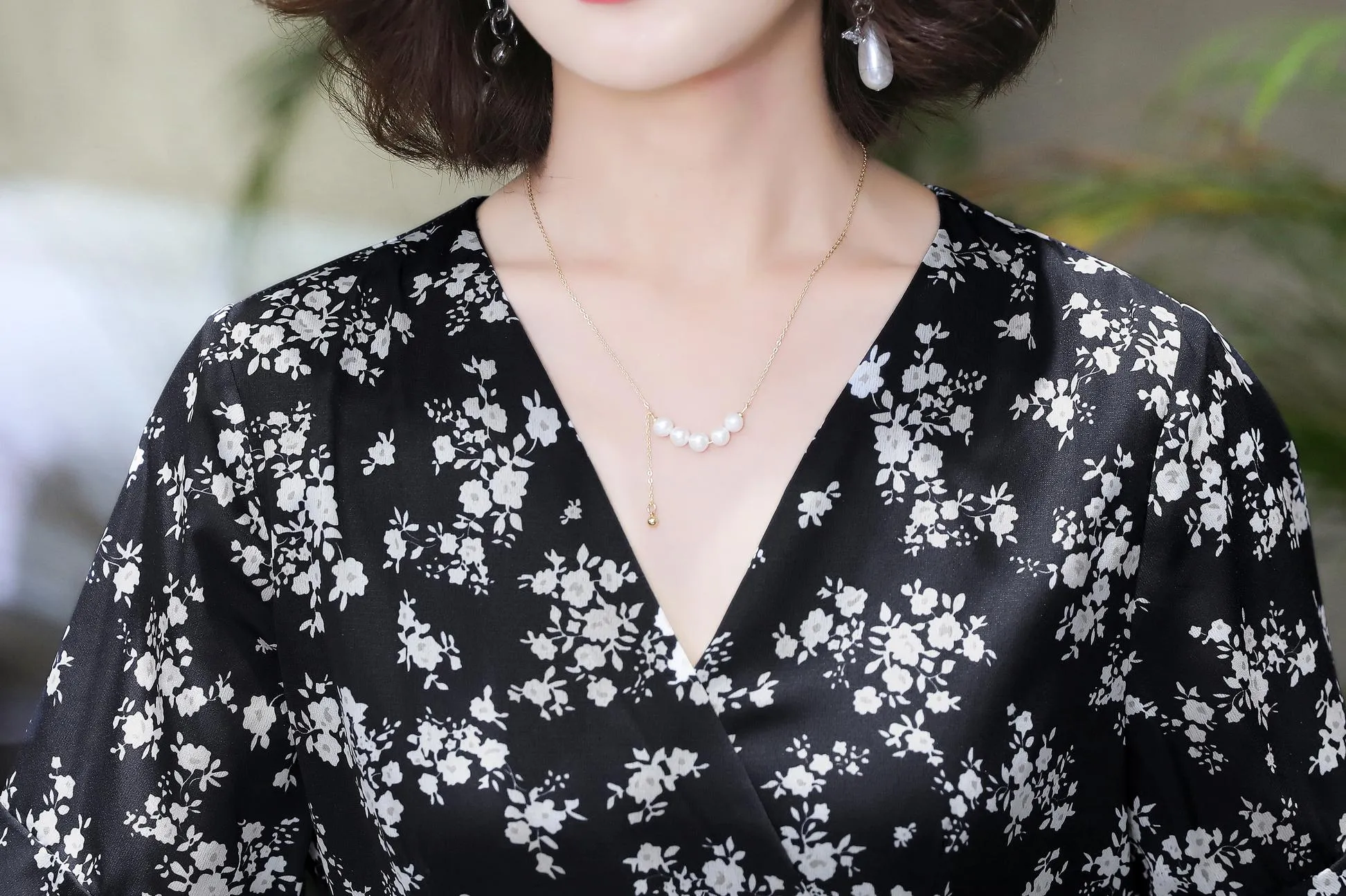 Elegant High-Low Floral Chiffon Dress for Women