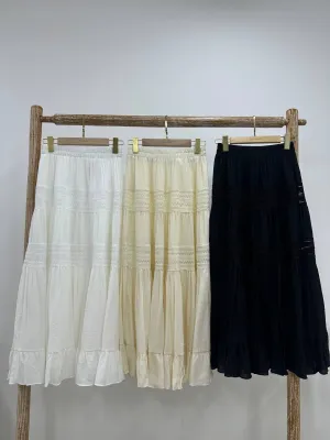 Elia Crinkle Lace Tiered Skirt