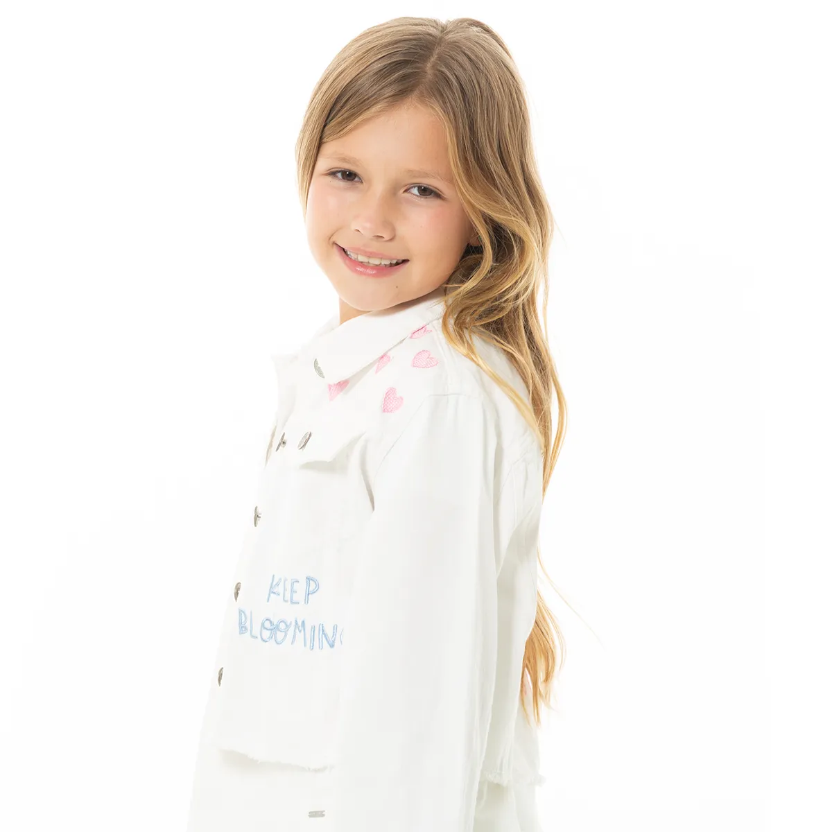 EMBROIDERED DENIM JACKET FOR GIRLS