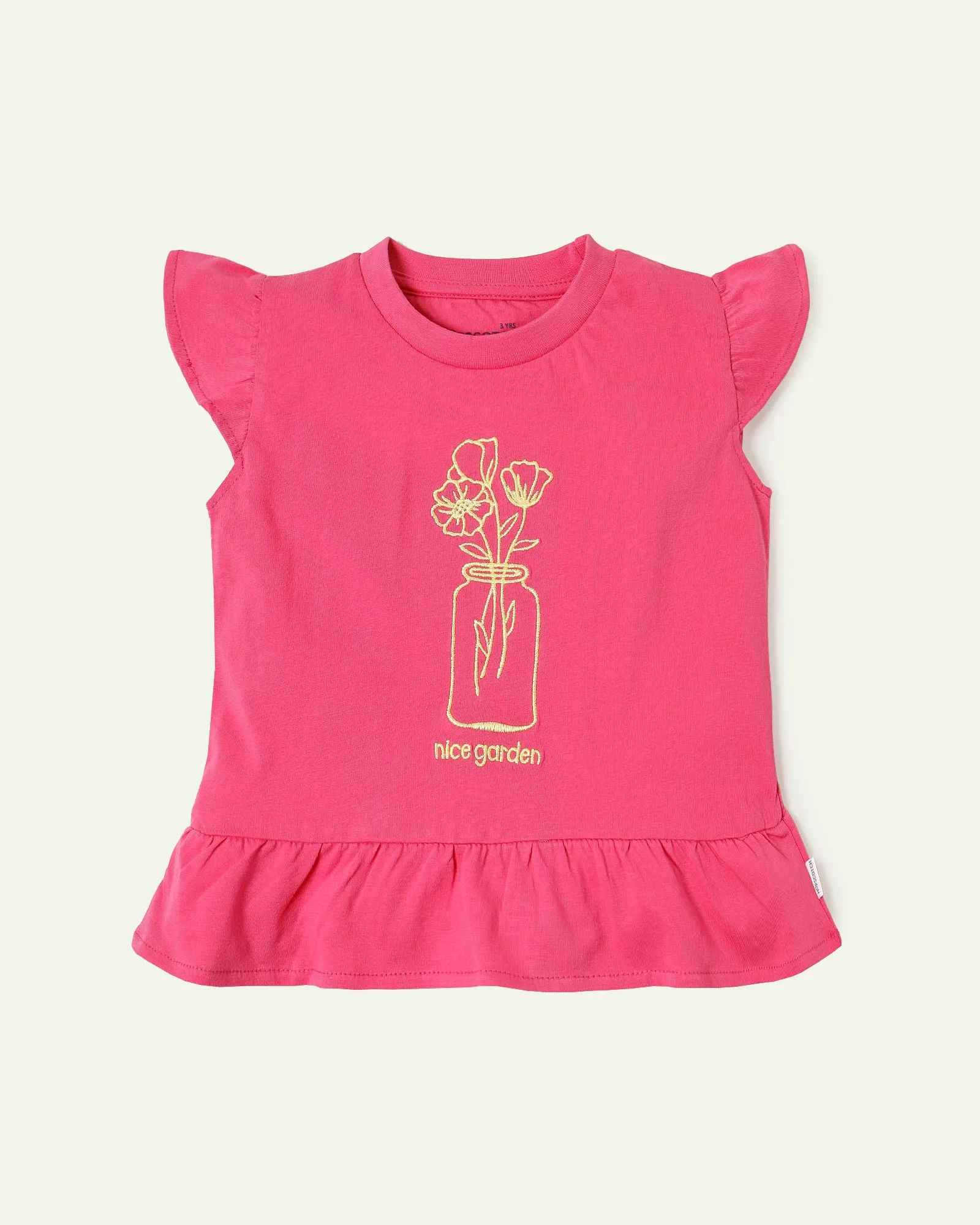 Embroidered Peplum Top