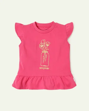Embroidered Peplum Top