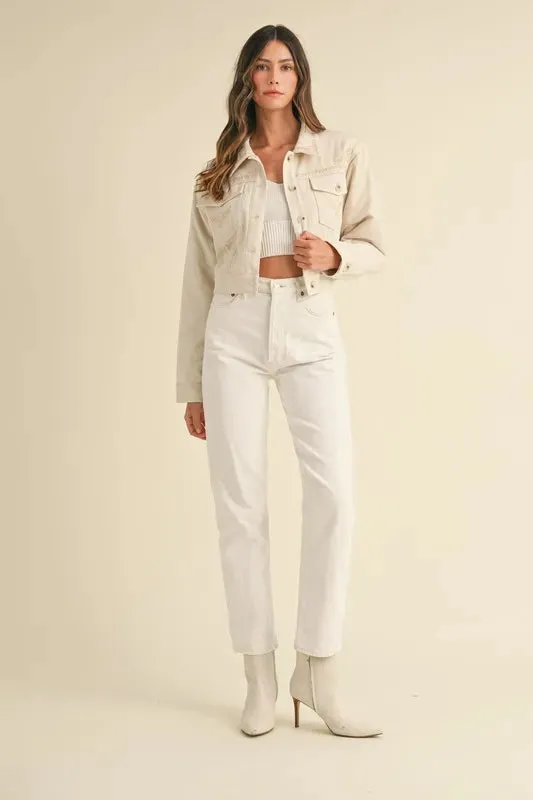 Embroidered Quilted Cropped Jacket