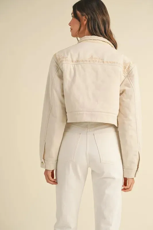 Embroidered Quilted Cropped Jacket