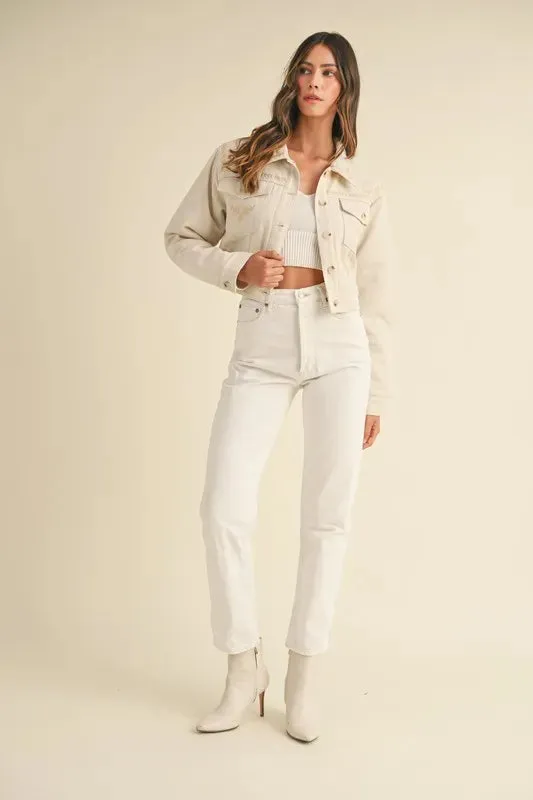 Embroidered Quilted Cropped Jacket