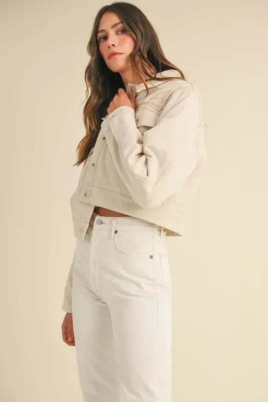 Embroidered Quilted Cropped Jacket