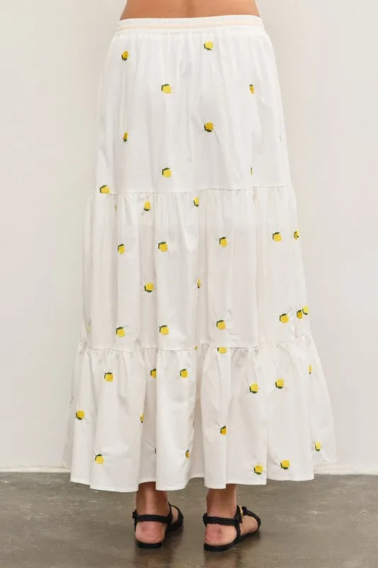 Embroidered Tiered Skirt