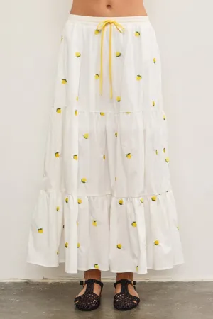 Embroidered Tiered Skirt
