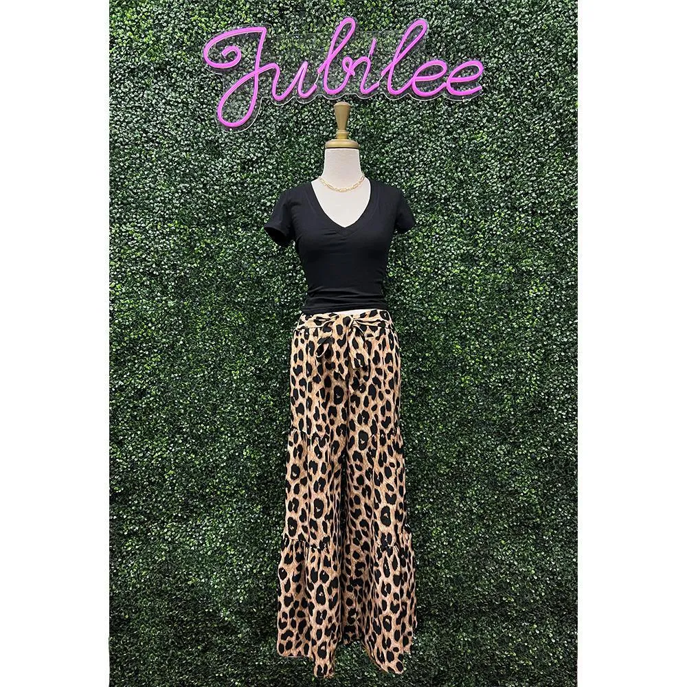 Enny Leopard Wide Leg Pants