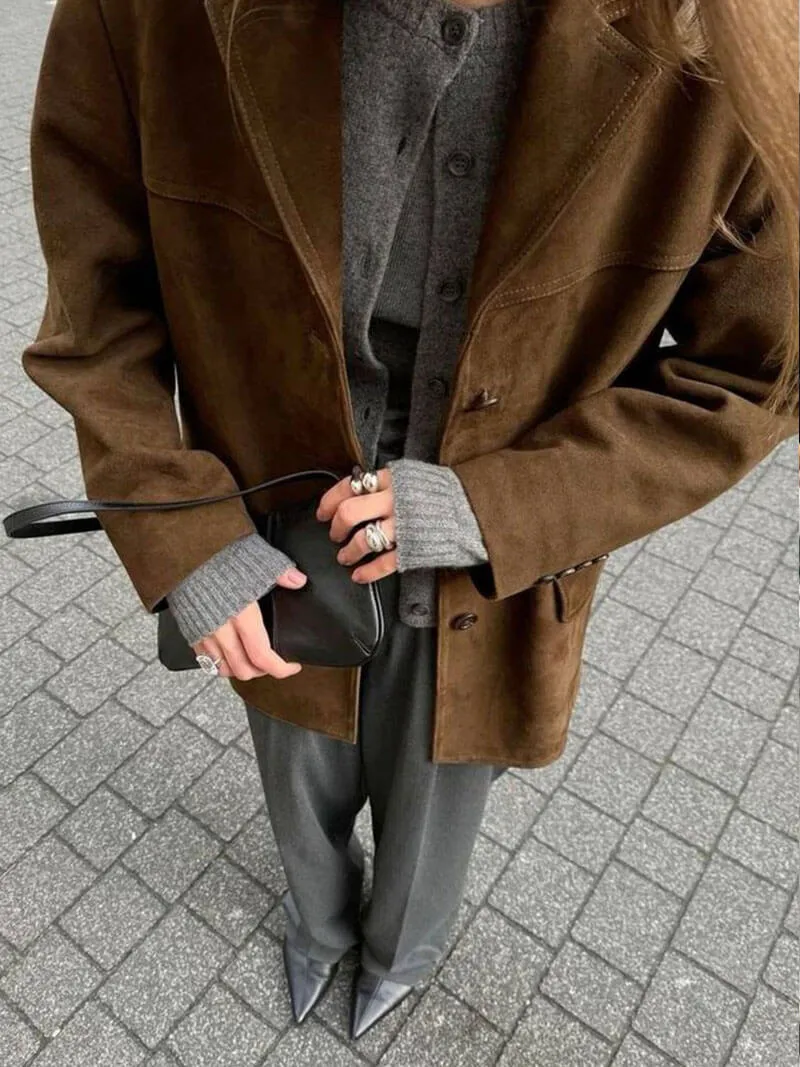 EVELYN - FAUX SUEDE JACKET