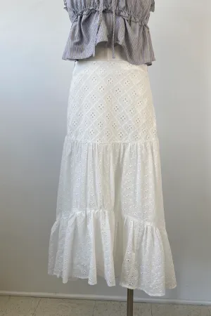 Eyelet Midi Skirt by For Good