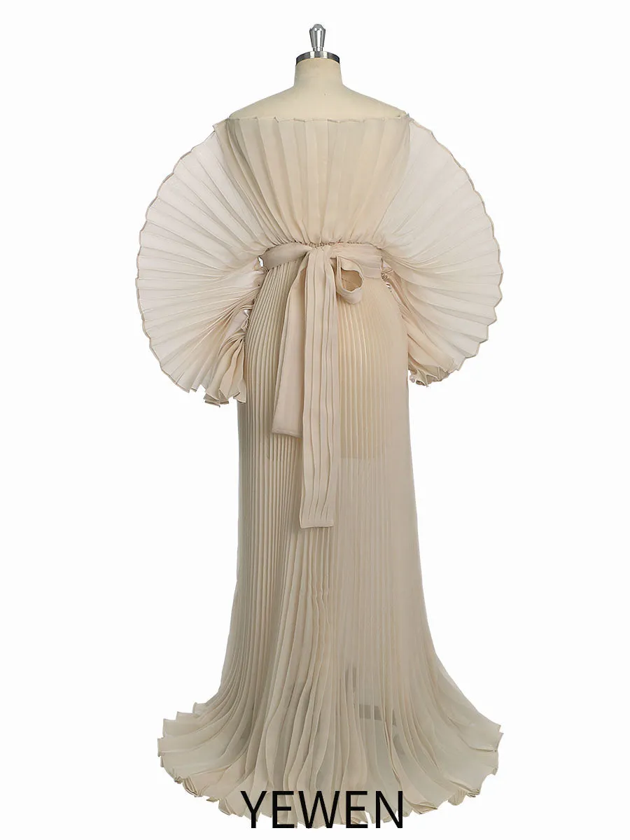 Fashion Organza Pleated  Maternity Dress for Photo Shoots Dress for Pregnancy Photo Shoot YW230726
