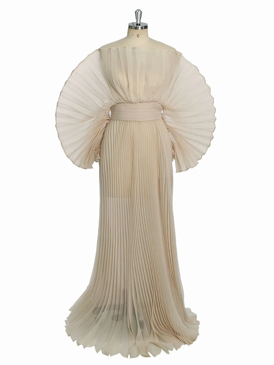 Fashion Organza Pleated  Maternity Dress for Photo Shoots Dress for Pregnancy Photo Shoot YW230726