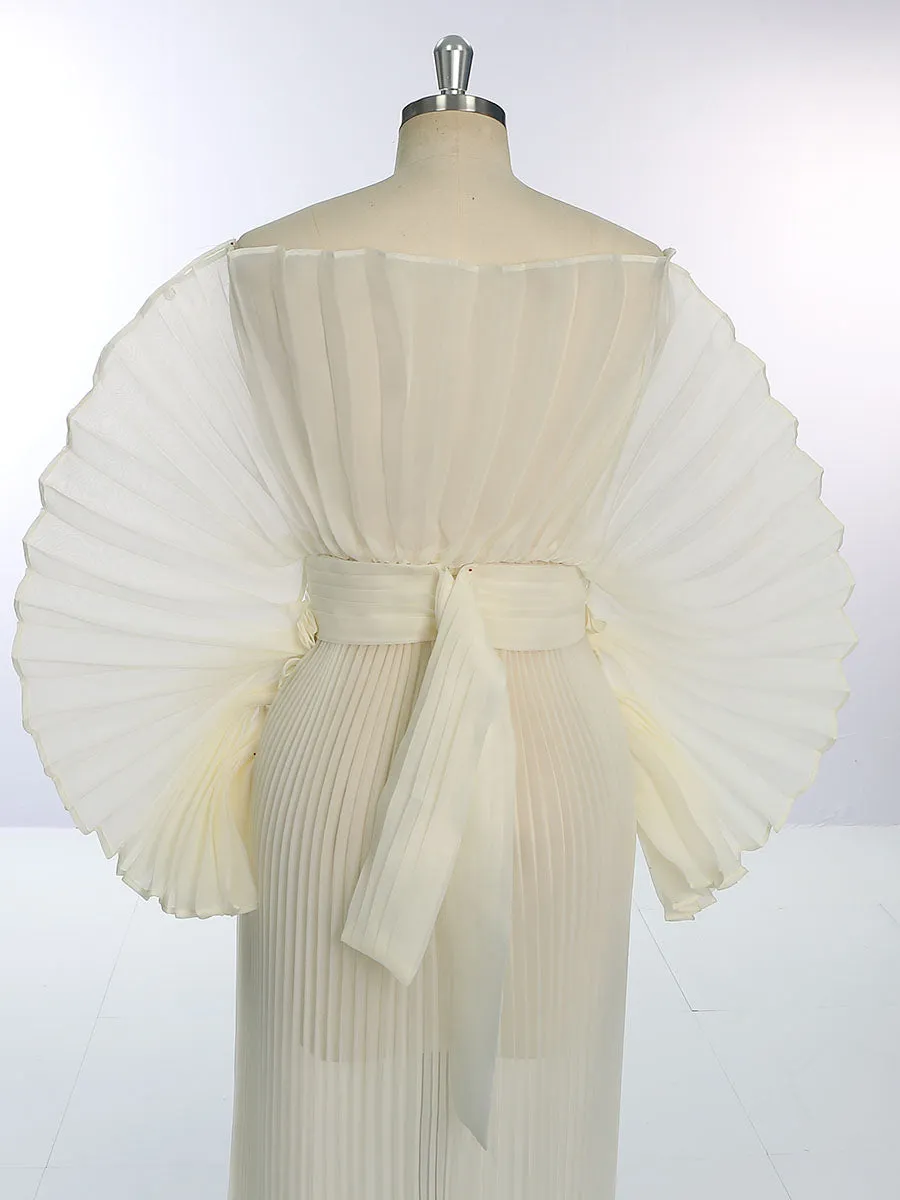 Fashion Organza Pleated  Maternity Dress for Photo Shoots Dress for Pregnancy Photo Shoot YW230726