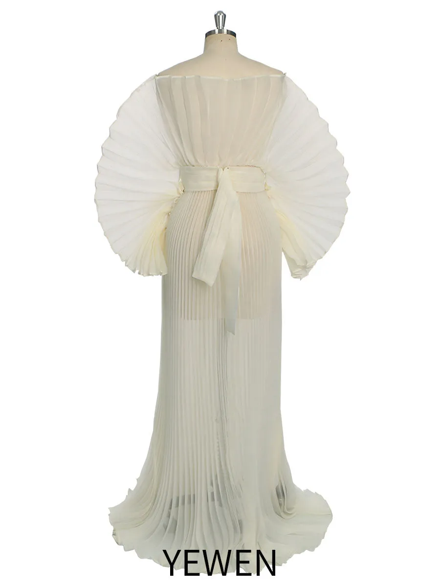 Fashion Organza Pleated  Maternity Dress for Photo Shoots Dress for Pregnancy Photo Shoot YW230726