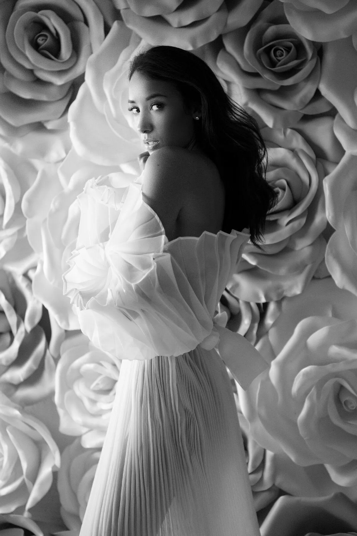 Fashion Organza Pleated  Maternity Dress for Photo Shoots Dress for Pregnancy Photo Shoot YW230726