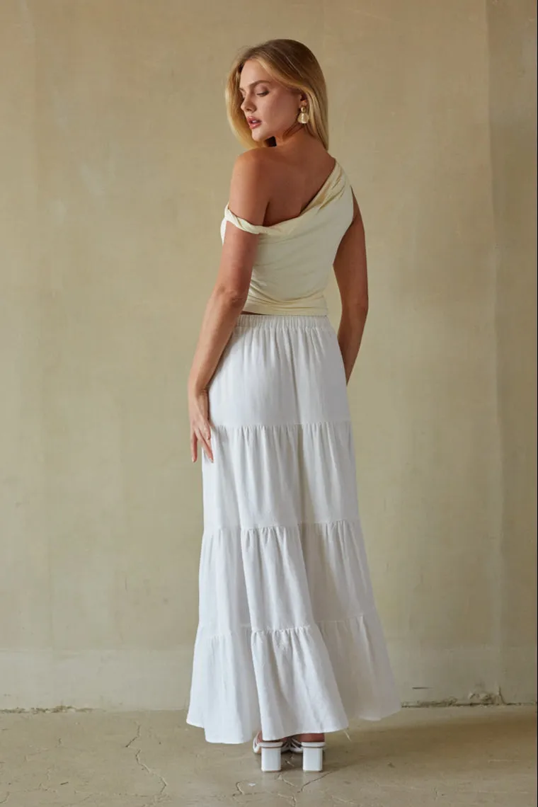 Fern Linen Tiered Maxi Skirt