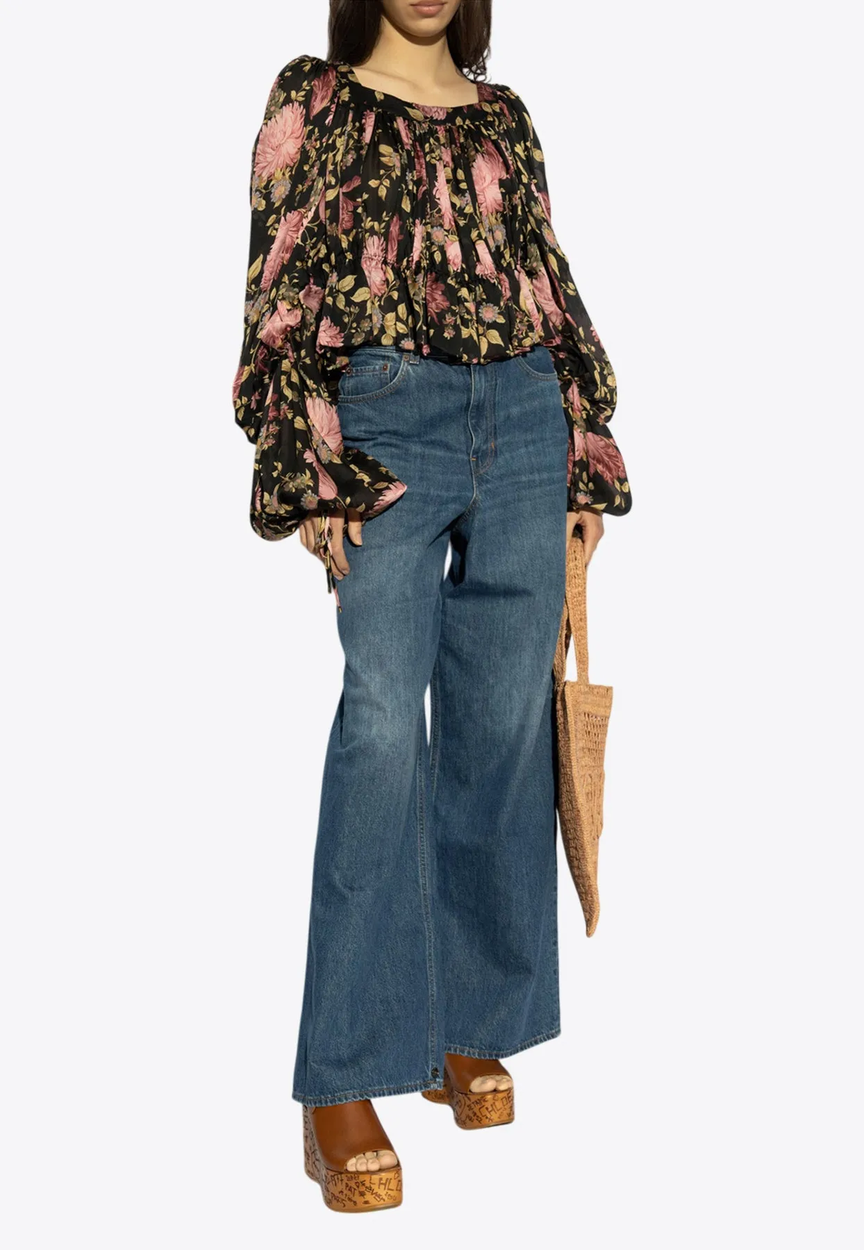 Floral Print Silk Top