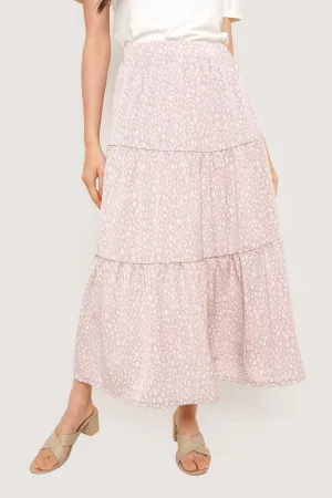 Floral Tiered Midi Skirt