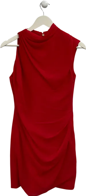 FOREVER NEW Red Noa Draped Mini Dress UK 8