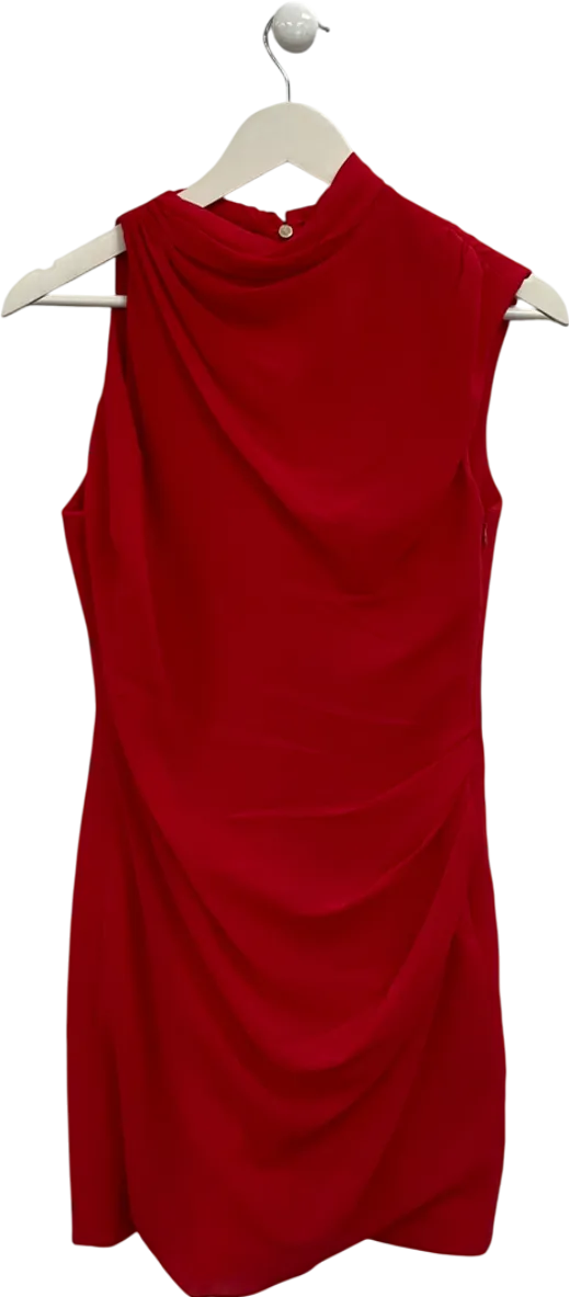 FOREVER NEW Red Noa Draped Mini Dress UK 8