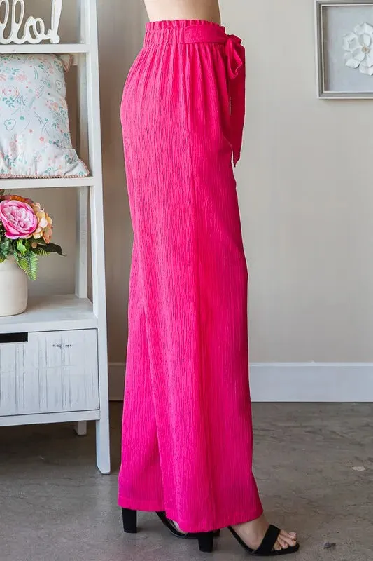 Front Tie Pants with Paperbag Waistband Plus Size
