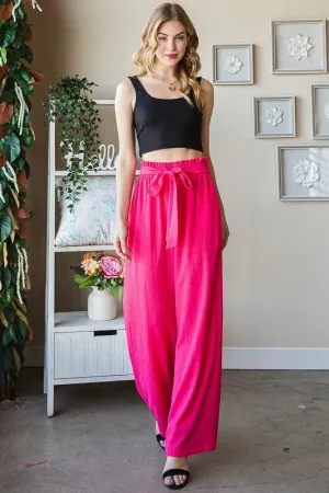 Front Tie Pants with Paperbag Waistband Plus Size