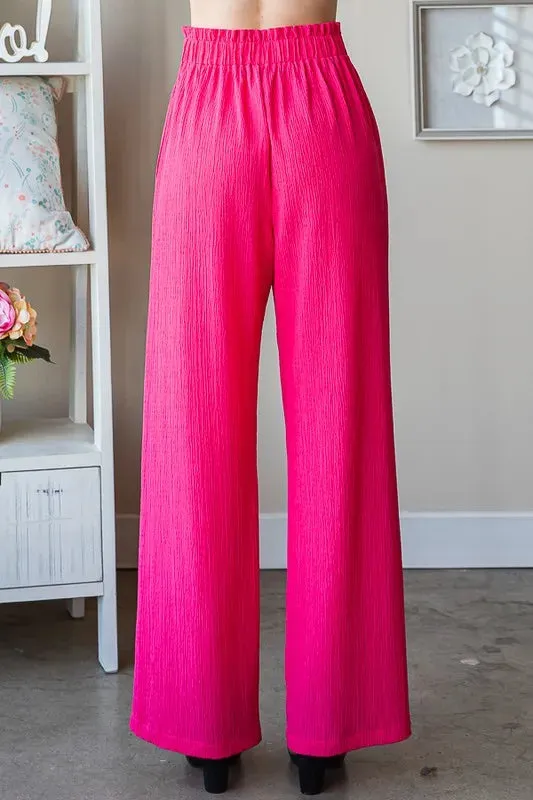 Front Tie Pants with Paperbag Waistband Plus Size