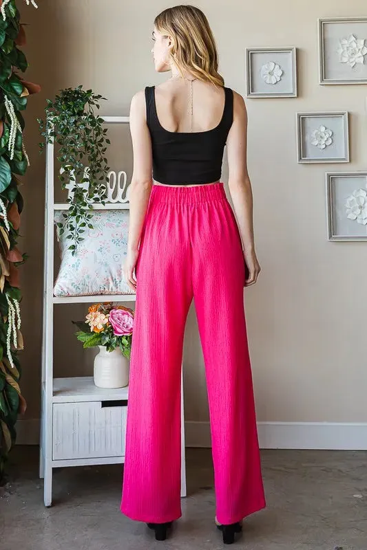 Front Tie Pants with Paperbag Waistband Plus Size