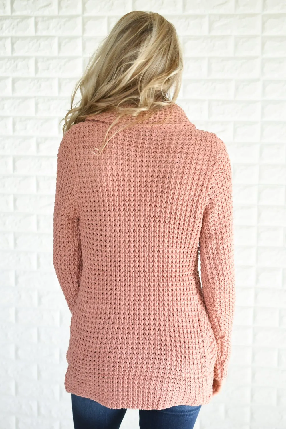 Give Me a Reason Mauve Button Sweater