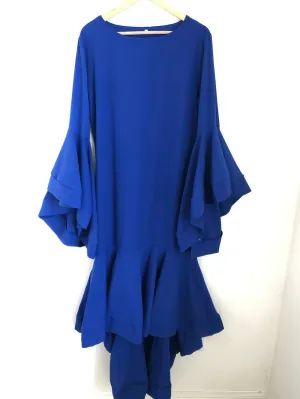 Glam flutter sleeve high low dress