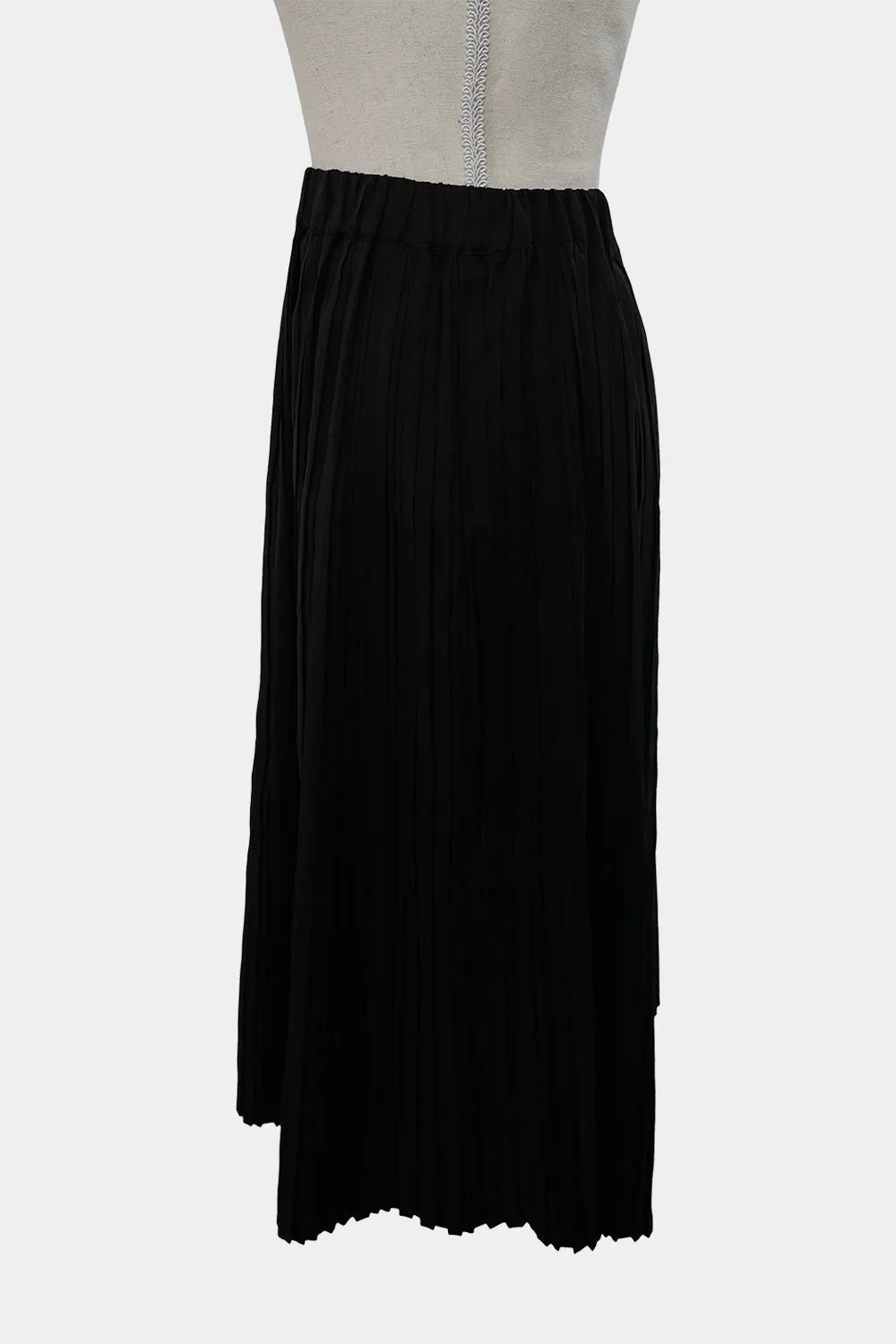 GORMON Black Pleated Midi Skirt