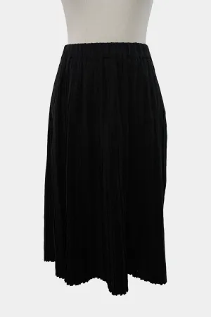 GORMON Black Pleated Midi Skirt