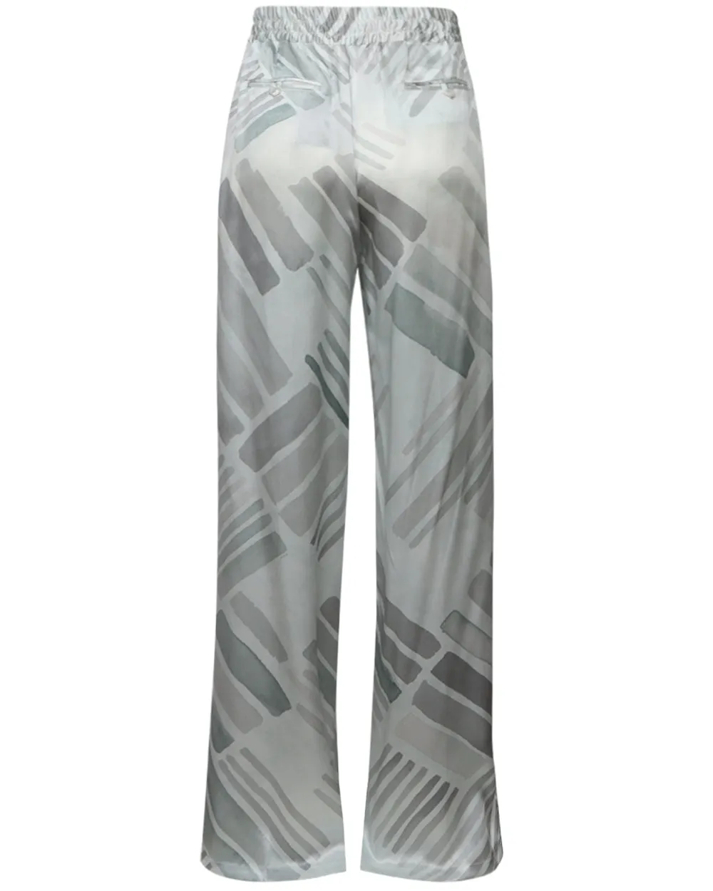Grey and Azure Geometric Straight Leg Pant