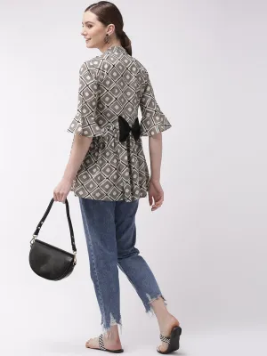 Grey Peplum Top