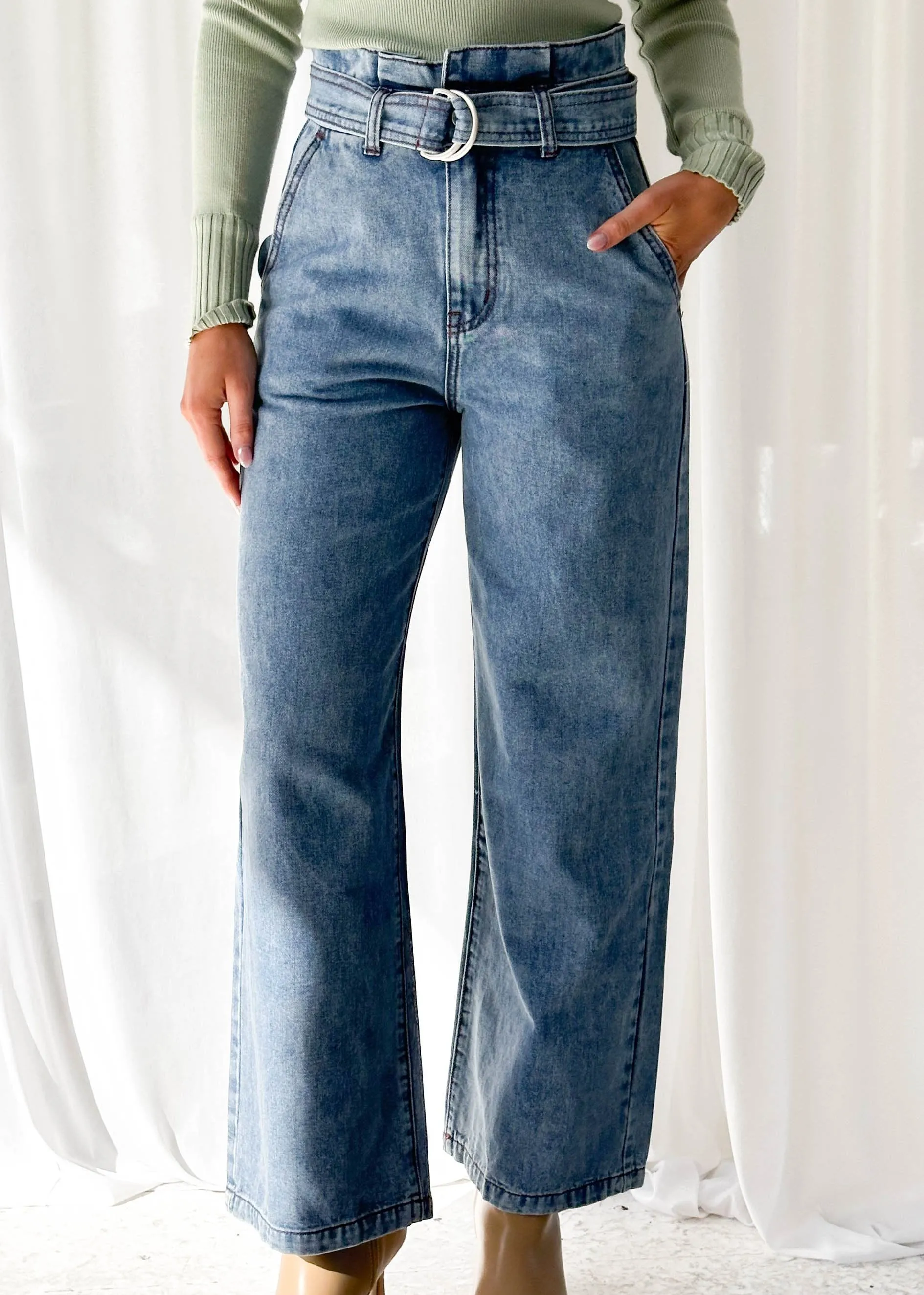 Gwen Paperbag Jeans - Blue