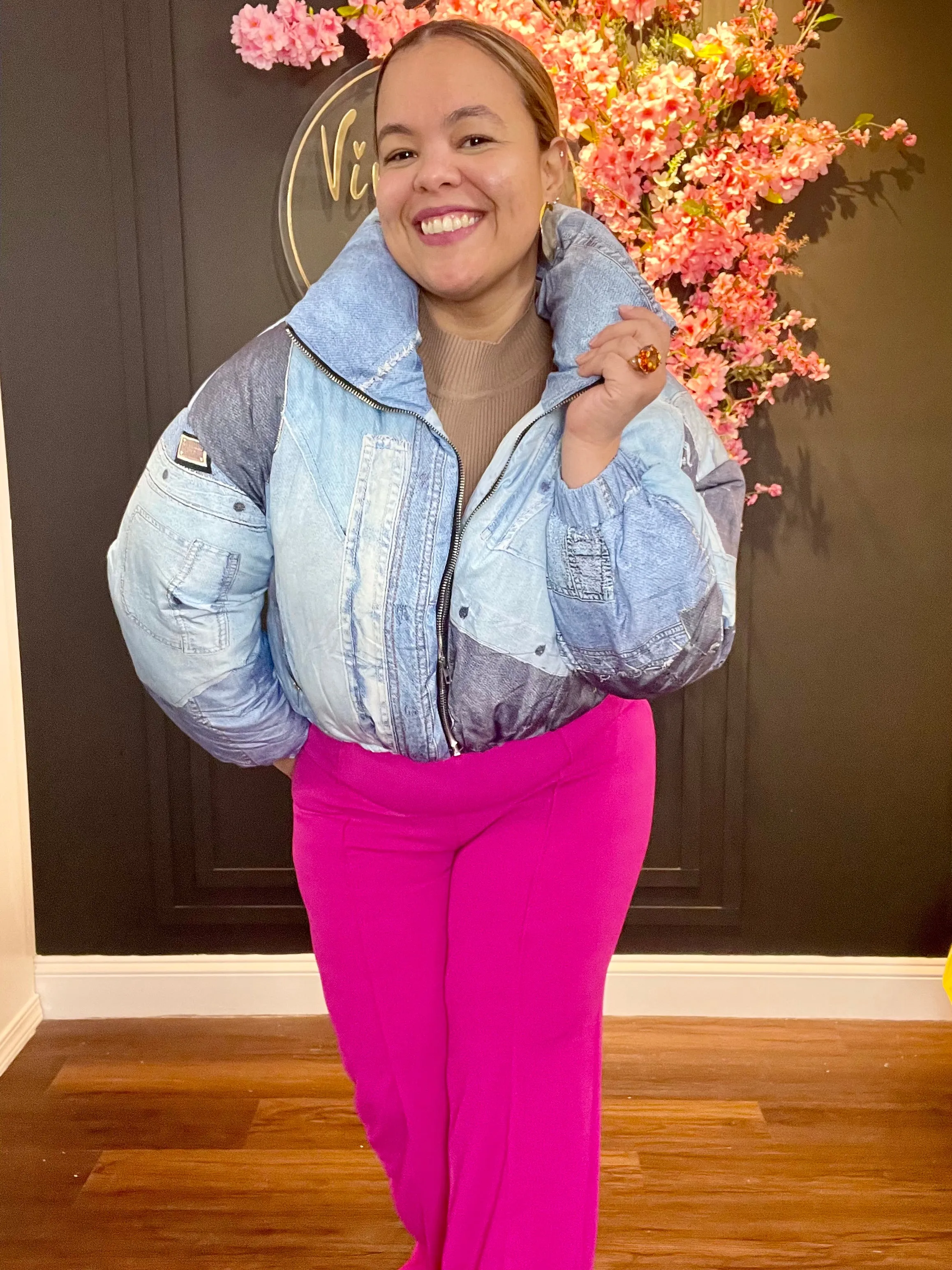 Half heart puff jacket