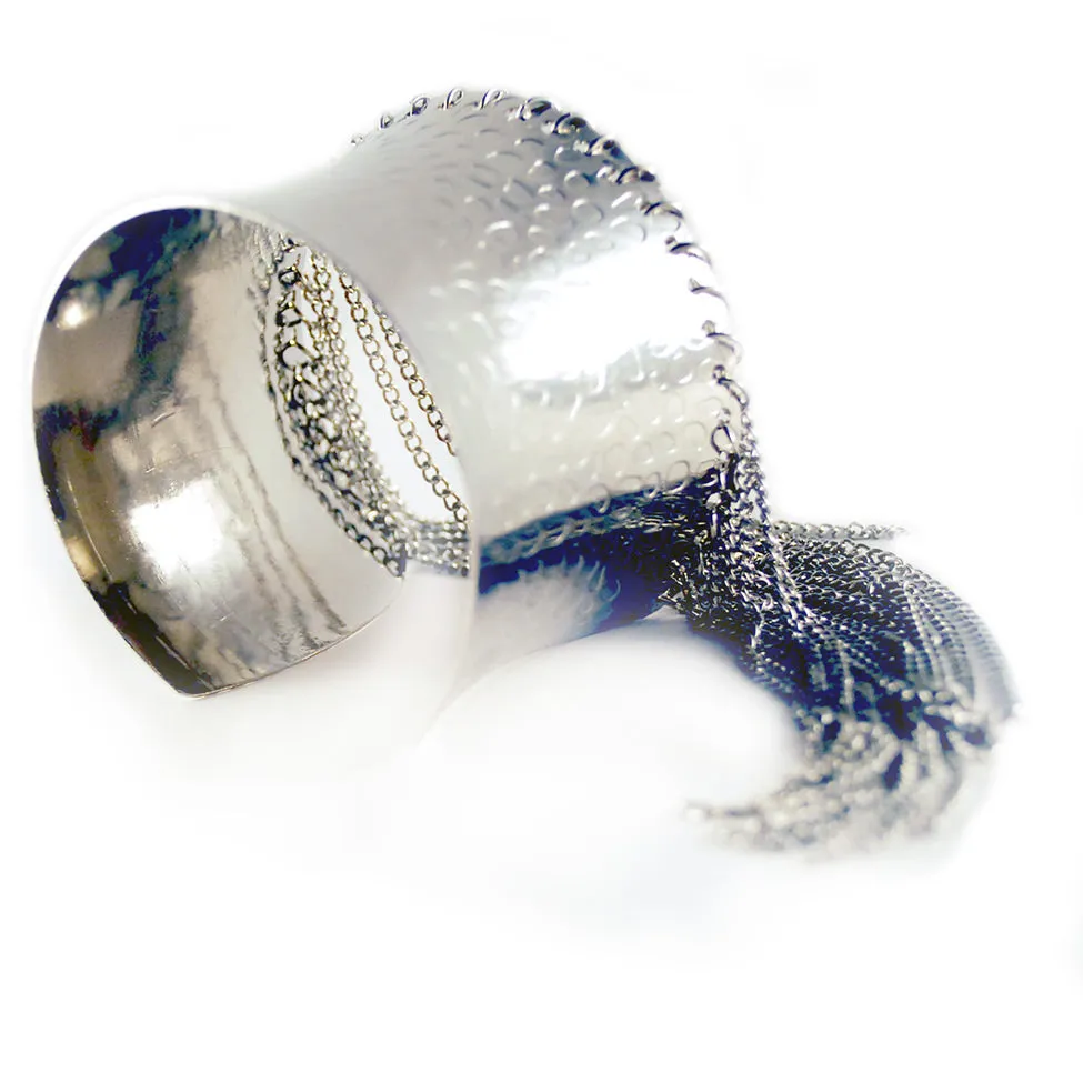 Helios: Diana Hammered Cuff w/Draped Chains