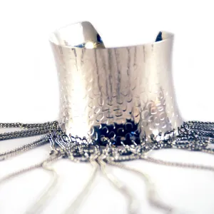 Helios: Diana Hammered Cuff w/Draped Chains